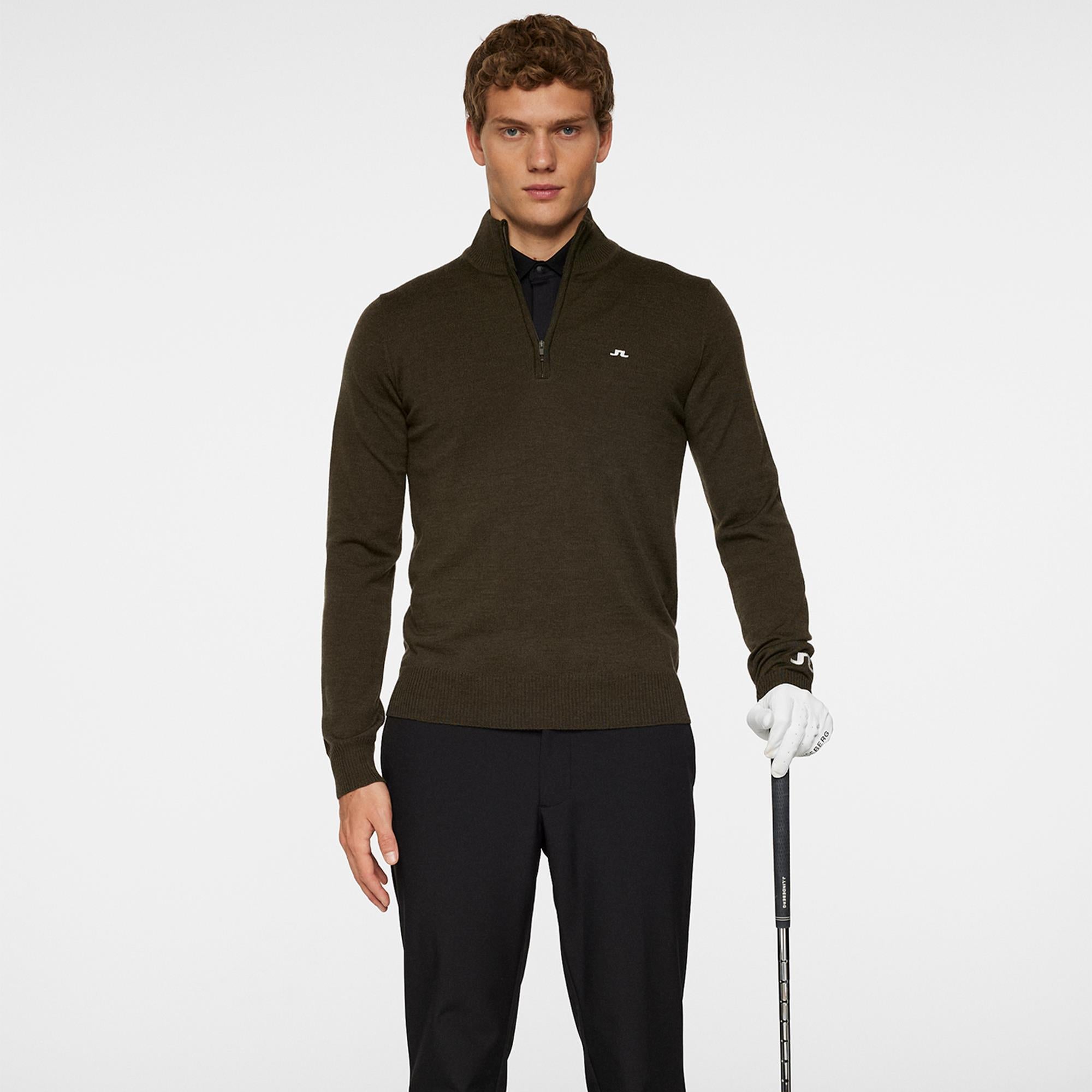 J Lindeberg Kian Tour Merino Sweater Forest Green